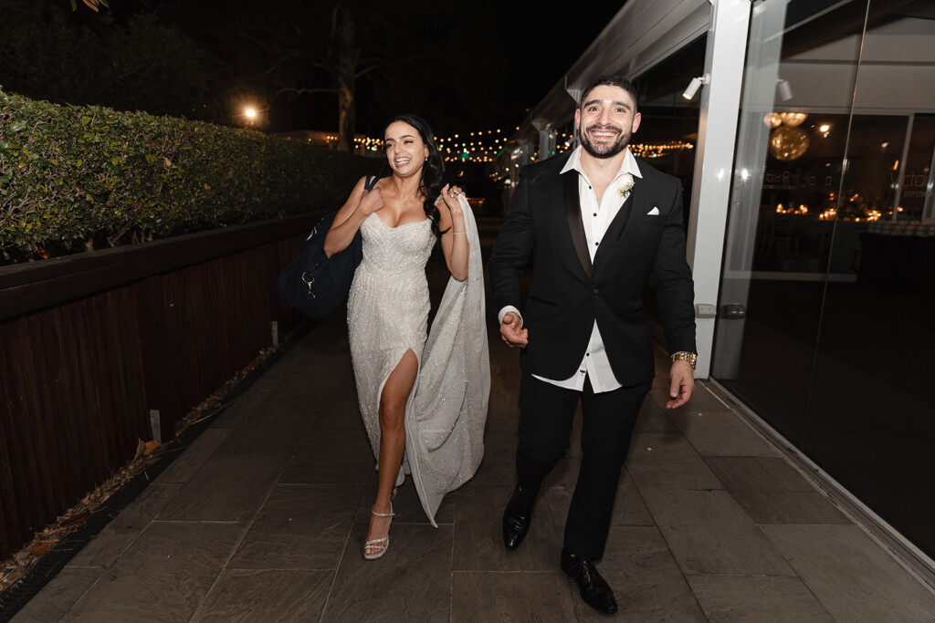 Trish and Giuseppe leaving Wedding