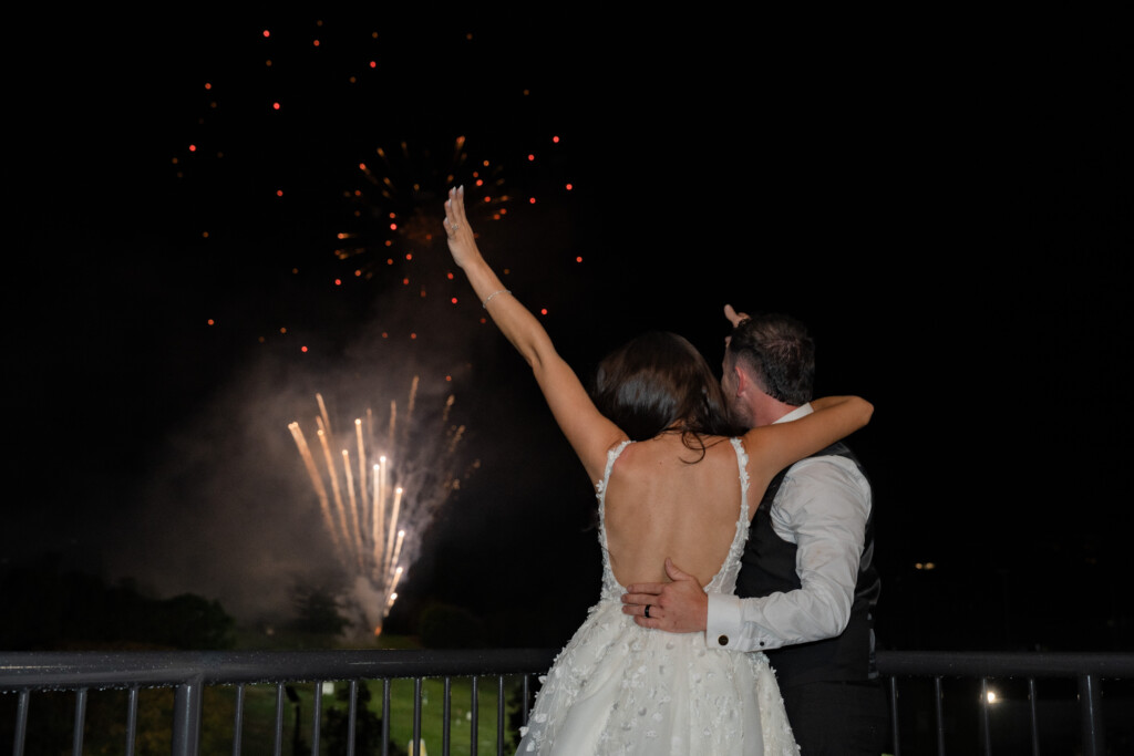 Fireworks for Amelia and Dylan's wedding